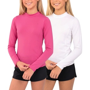 image:imageVolcom Girls Rash Guard 2Pack Long Sleeve UPF 50 Swim Shirt Sun Protection Swimwear for KidsFuchsia