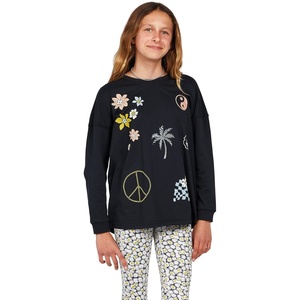 image:imageVolcom Girls Werkin Doubles Long Sleeve TeeBlack 1