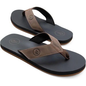 image:imageVolcom Mens Daycation Flip Flop Sandal  Soft Brushed Recliner Comfort Foam FootbedBrown V