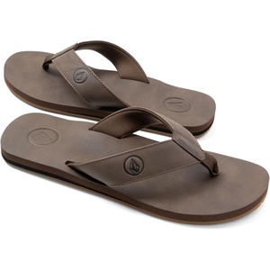 image:imageVolcom Mens Daycation Flip Flop Sandal  Soft Brushed Recliner Comfort Foam FootbedBrown Vlx