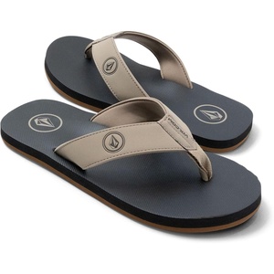 image:imageVolcom Mens Daycation Flip Flop Sandal  Soft Brushed Recliner Comfort Foam FootbedKhaki V