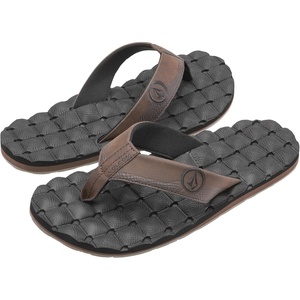 image:imageVolcom Mens Recliner Sandals  Waterfriendly Flip Flops With Recliner Comfort Foam FootbedBrownstone