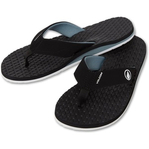 image:imageVolcom Mens Recliner Sandals  Waterfriendly Flip Flops With Recliner Comfort Foam FootbedGrey Eco