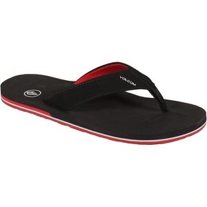 image:imageVolcom Mens Victor Sandals  Waterfriendly Flip Flops With Comfort Foam FootbedBlackRed