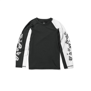 image:imageVolcom Boys Stone Jester Lycra Long Sleeve Rashguard 50 Uv Protection Swim ShirtBlack White