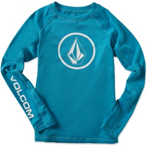 image:imageVolcom Boys Lido Solid Lycra Long Sleeve Rashguard 50 Uv ProtectionBarrier Reef