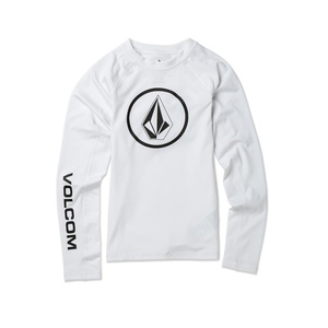 image:imageVolcom Boys Lido Solid Lycra Long Sleeve Rashguard 50 Uv ProtectionWhite