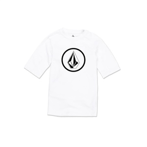 image:imageVolcom Boys Lido Solid Lycra Short Sleeve Rashguard 50 Uv ProtectionWhite