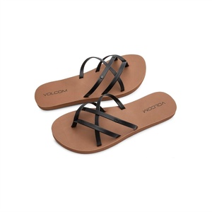 image:imageVolcom Womens New School Strappy Flip Flop Flat Slide SandalBlack