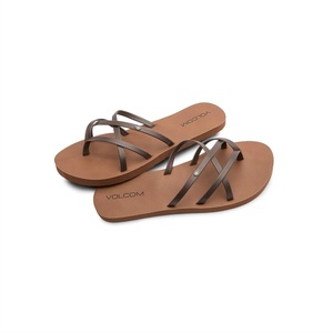 image:imageVolcom Womens New School Strappy Flip Flop Flat Slide SandalBrown
