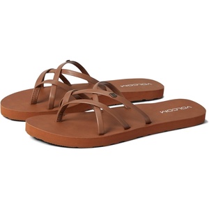 image:imageVolcom Womens New School Strappy Flip Flop Flat Slide SandalCogcognac