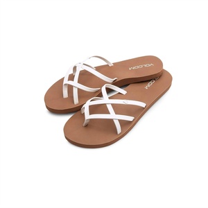 image:imageVolcom Womens New School Strappy Flip Flop Flat Slide SandalNew White