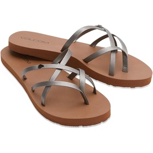image:imageVolcom Womens New School Strappy Flip Flop Flat Slide SandalOld Gold