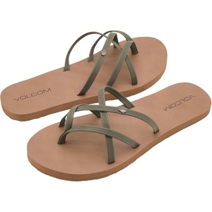 image:imageVolcom Womens New School Strappy Flip Flop Flat Slide SandalOlive