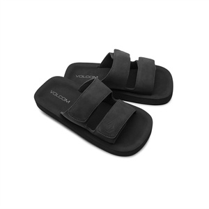 image:imageVolcom Womens Volcation Slide Sandals  Recliner Comfort Foam Footbed Padded Strap Slipon SlidesBlack Squared