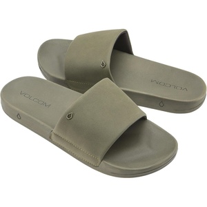 image:imageVolcom Womens Volcation Slide Sandals  Recliner Comfort Foam Footbed Padded Strap Slipon SlidesOlive
