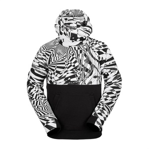 image:imageVolcom Mens Hydro Fleece Riding Hoodie  Waterrepellent Sweatshirt With Storm Hood amp ThumbholesBlack White S4