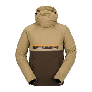 image:imageVolcom Mens Hydro Fleece Riding Hoodie  Waterrepellent Sweatshirt With Storm Hood amp ThumbholesDark Khaki