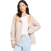 image:imageVolcom Womens Enemy Stone Hooded Zip Front Windbreaker JacketSand
