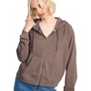 image:imageVolcom Womens Lil Zip Up Hooded Fleece SweatshirtBlack Plum