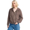 image:imageVolcom Womens Lil Zip Up Hooded Fleece SweatshirtBlack Plum