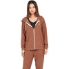 image:imageVolcom Womens Lil Zip Up Hooded Fleece SweatshirtDark Clay
