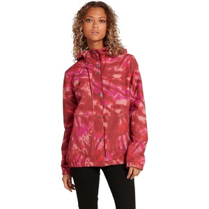 image:imageVolcom Womens Enemy Stone Hooded Zip Front Windbreaker Jacket Regular amp Plus SizeAuburn