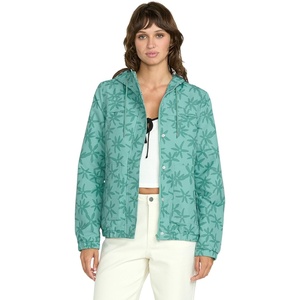 image:imageVolcom Womens Enemy Stone Hooded Zip Front Windbreaker JacketStormy Blue