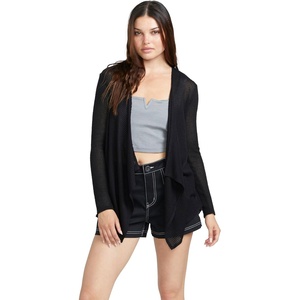 image:imageVolcom Womens Go Go Wrap Open Front Cardigan Sweater Regular amp Plus SizeBlack 3