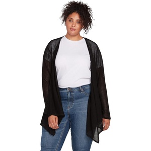 image:imageVolcom Womens Go Go Wrap Open Front Cardigan Sweater Regular amp Plus SizeBlack