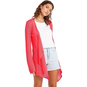 image:imageVolcom Womens Go Go Wrap Open Front Cardigan Sweater Regular amp Plus SizeElectric Coral