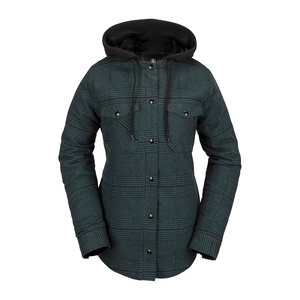 image:imageVolcom Womens Hooded Flannel Snowboard Ski Winter Hooded Shirt JacketBalsam S4