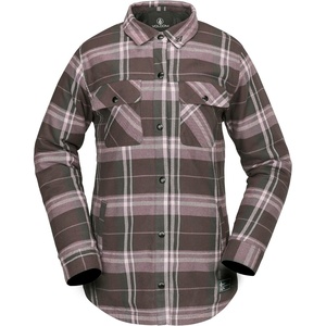 image:imageVolcom Womens Hooded Flannel Snowboard Ski Winter Hooded Shirt JacketDusty Lavender
