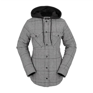 image:imageVolcom Womens Hooded Flannel Snowboard Ski Winter Hooded Shirt JacketMoonbeam S4