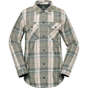 image:imageVolcom Womens Hooded Flannel Snowboard Ski Winter Hooded Shirt JacketSand
