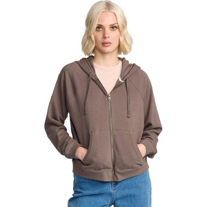 image:imageVolcom Womens Lil Zip Up Hooded Fleece SweatshirtBlack Plum