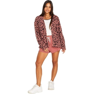 image:imageVolcom Womens Lived in Lounge Open Front Throw SweaterLeopard