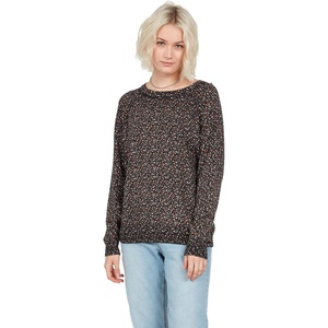 image:imageVolcom Womens Over N Out Crew Neck SweaterBlack Floral Print