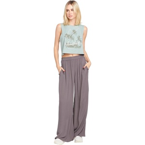 image:imageVolcom Womens Stoneshine Junki Wide Leg Beach PantDark Grey