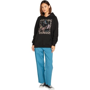 image:imageVolcom Womens Truly Stoked Ovesized Bf Hooded Fleece SweatshirtBlack 1
