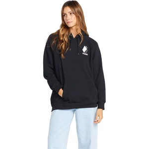 image:imageVolcom Womens Truly Stoked Ovesized Bf Hooded Fleece SweatshirtBlack 323