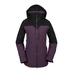 image:imageVolcom womens Shelter 3d Stretch Insulated Snowboard Ski Winter Hooded JacketBlackberry S10