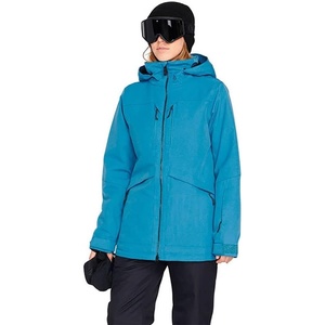image:imageVolcom womens Shelter 3d Stretch Insulated Snowboard Ski Winter Hooded JacketPetrol Blue S3