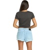 image:imageVolcom Womens 1991 Stone High Waisted Cutoff Denim Jean ShortBlue Drift