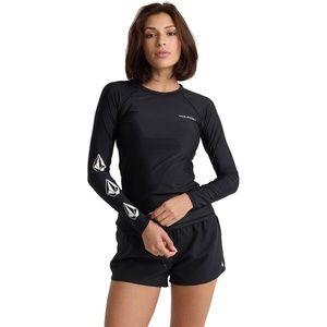 image:imageVolcom Womens Simply Core Long Sleeve Rashguard Upf 50Black Tide