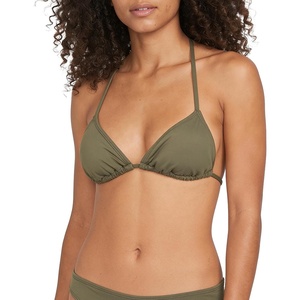 image:imageVolcom Womens Tri Bikini Top  Sustainable Slidetri Swim Top with Adjustable Halter and Removable CupsGreen Olive