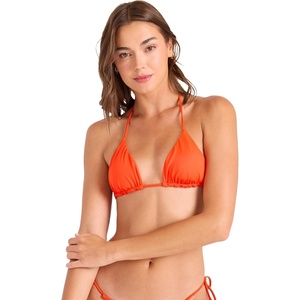 image:imageVolcom Womens Tri Bikini Top  Sustainable Slidetri Swim Top with Adjustable Halter and Removable CupsPersimmon