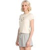 image:imageVolcom Womens Have a Clue Short Sleeve Tee  Fitted TShirt with Striped Neck TapingBone White