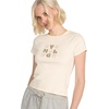 image:imageVolcom Womens Have a Clue Short Sleeve Tee  Fitted TShirt with Striped Neck TapingBone White