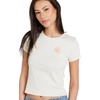 image:imageVolcom Womens Have a Clue Short Sleeve Tee  Fitted TShirt with Striped Neck TapingCloud White